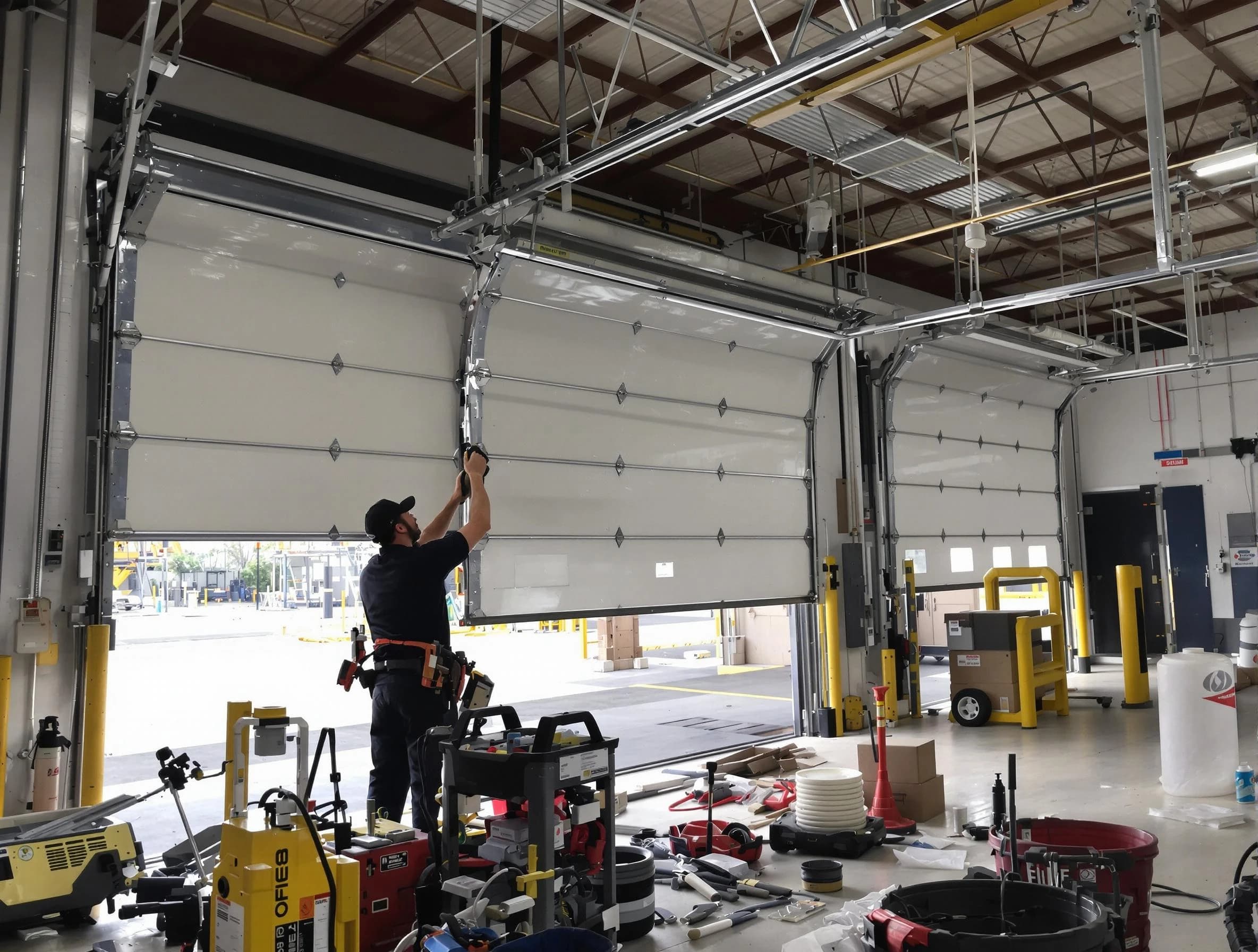 Albuquerque Garage Door Repair technician performing commercial garage door repair in Albuquerque