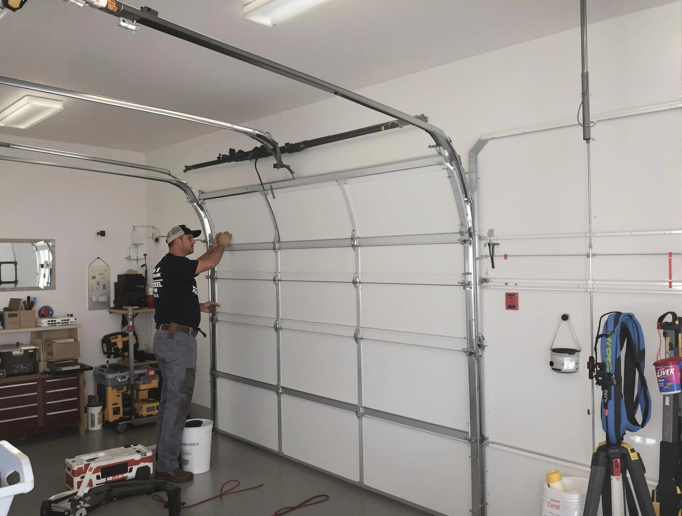 Albuquerque Garage Door Repair team installing new garage door in Albuquerque