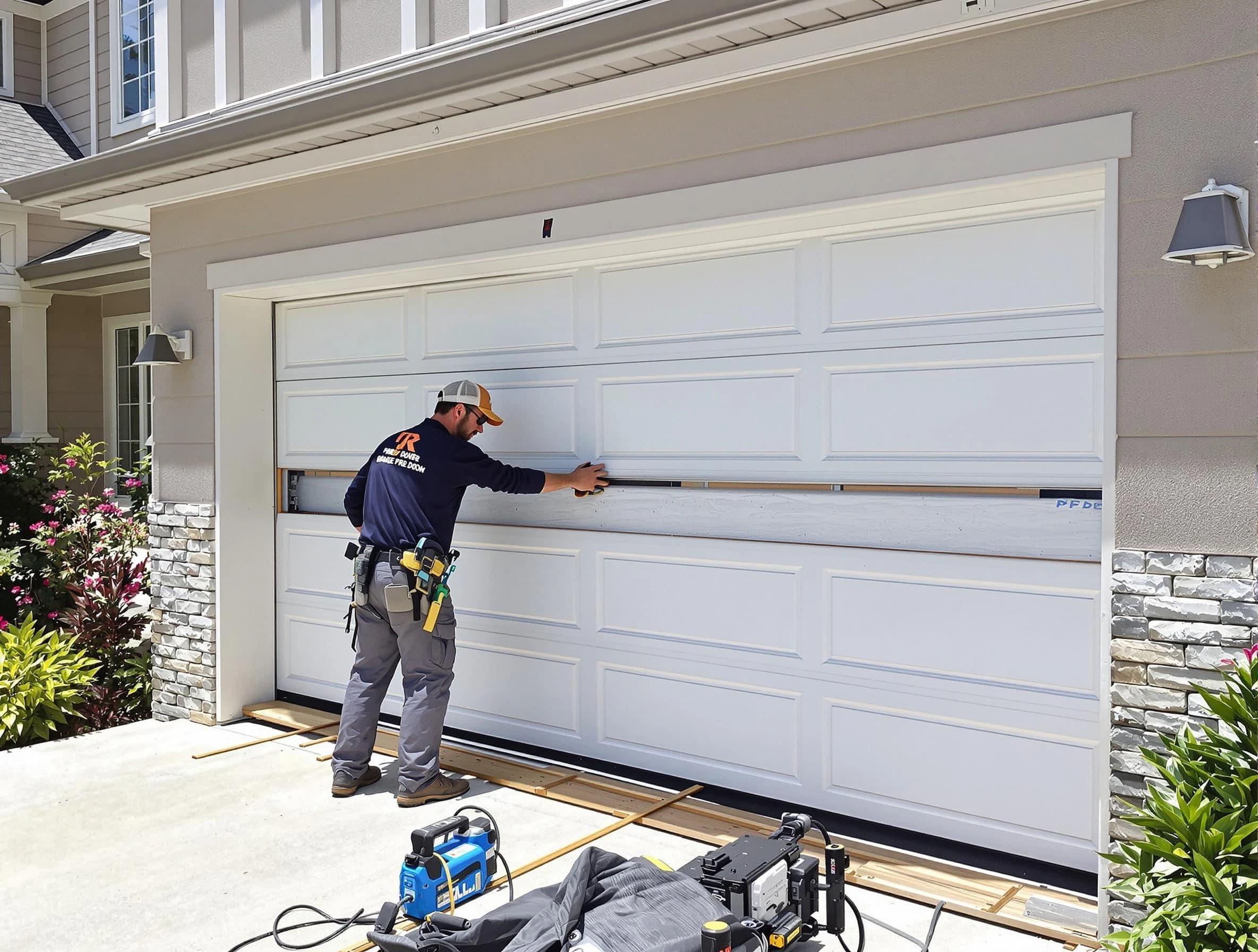 Albuquerque Garage Door Repair team performing complete garage door replacement at Albuquerque residence