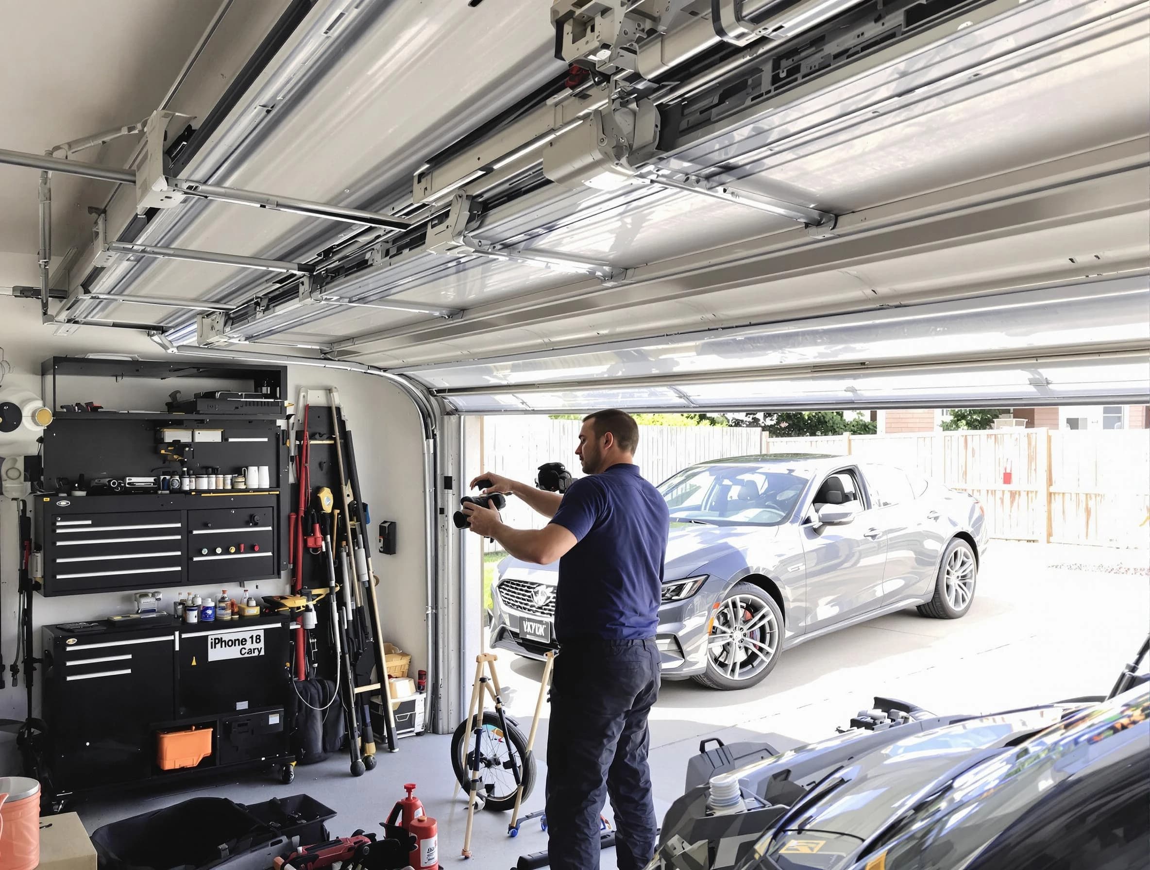 Albuquerque Garage Door Repair technician fixing noisy garage door in Albuquerque