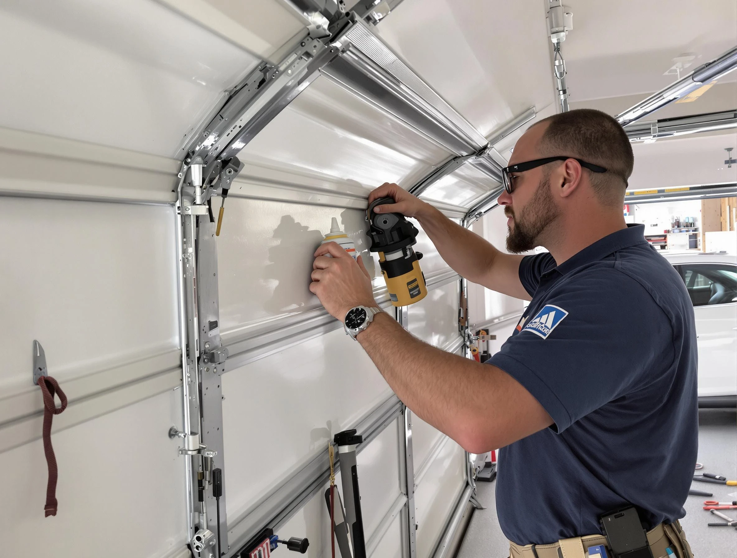 Albuquerque Garage Door Repair technician performing comprehensive noise reduction service in Albuquerque